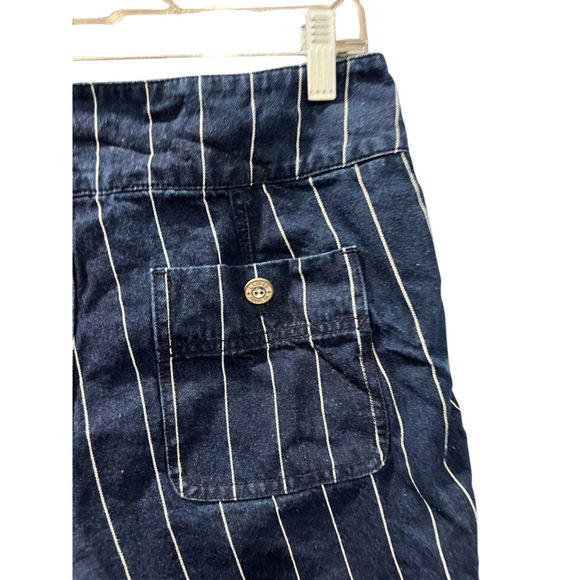 Vintage 90's Lauren Jeans Co. Pinstriped Button Fly Denim Short Size 4 Cotton - Picture 6 of 6